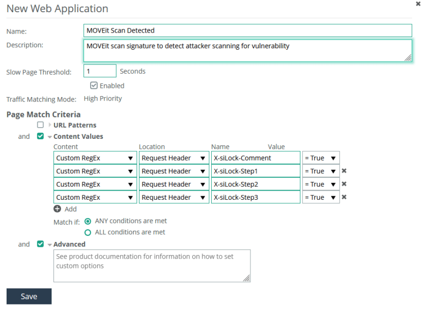 Detecting Attack Signature with Appresponse